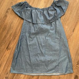 Jean blue off the shoulder dress